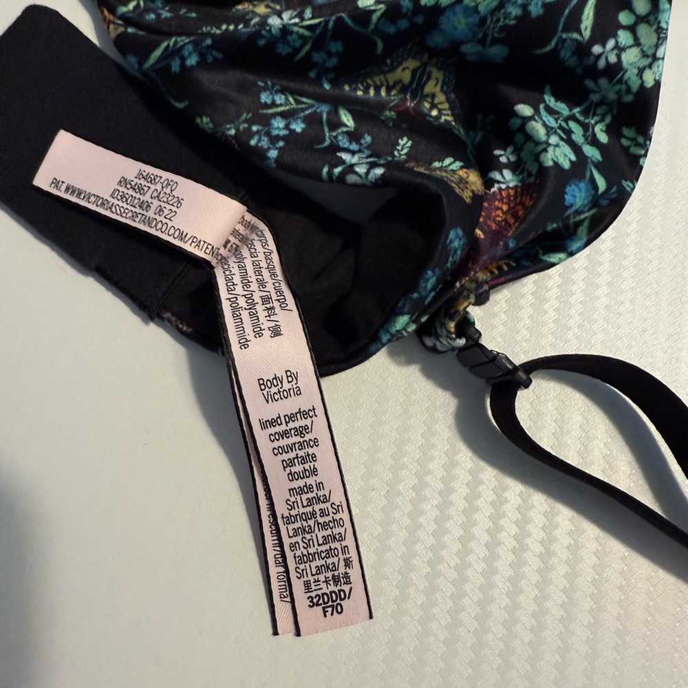 Victoria's Secret Black Floral Teal Lace Bra - Picture 5 of 5